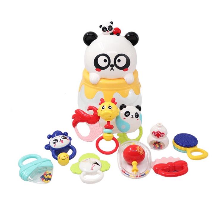 پک جغجغه 10 عددی نوزاد طرح پاندا Biai toys